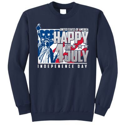 Happy Fourth of July Independence Day Statue of Liberty USA Flag Sweatshirt