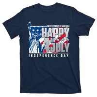 Happy Fourth of July Independence Day Statue of Liberty USA Flag T-Shirt