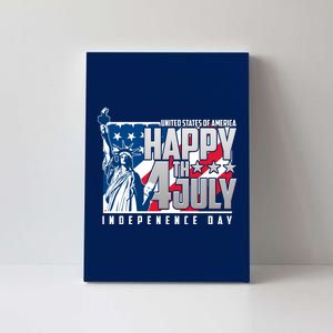 Happy Fourth of July Independence Day Statue of Liberty USA Flag Canvas