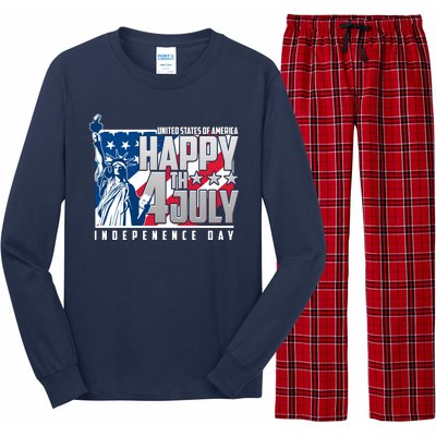 Happy Fourth of July Independence Day Statue of Liberty USA Flag Long Sleeve Pajama Set