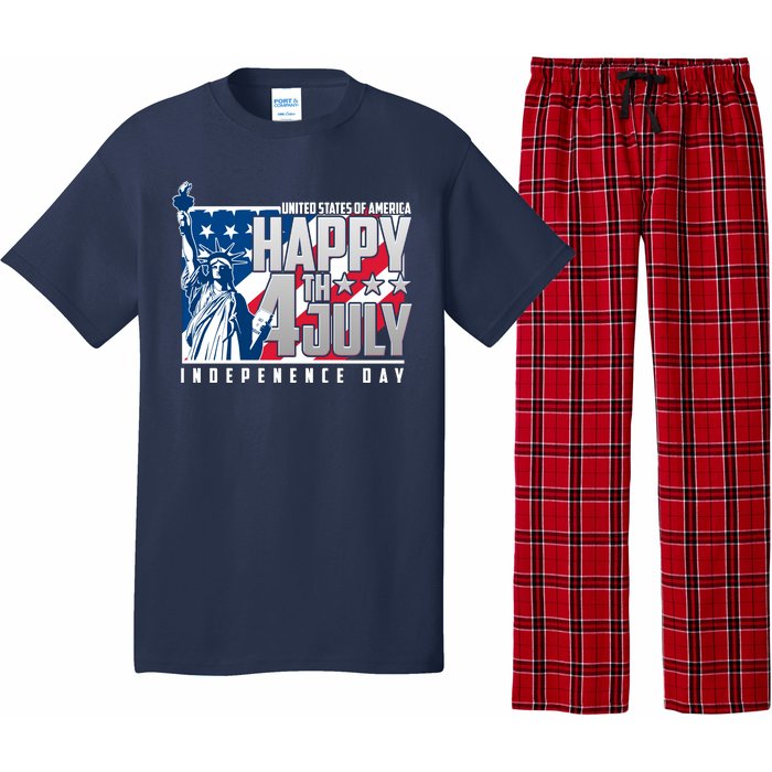 Happy Fourth of July Independence Day Statue of Liberty USA Flag Pajama Set