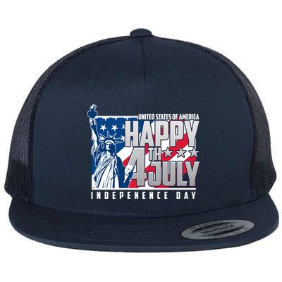 Happy Fourth of July Independence Day Statue of Liberty USA Flag Flatbill Hat