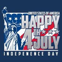 Happy Fourth of July Independence Day Statue of Liberty USA Flag Flat Bill Trucker Hat