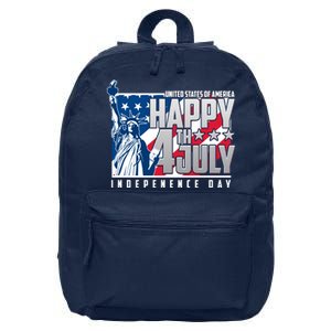 Happy Fourth of July Independence Day Statue of Liberty USA Flag 16 in Basic Backpack