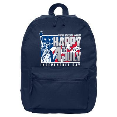Happy Fourth of July Independence Day Statue of Liberty USA Flag 16 in Basic Backpack