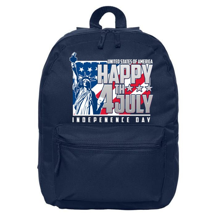 Happy Fourth of July Independence Day Statue of Liberty USA Flag 16 in Basic Backpack