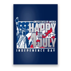 Happy Fourth of July Independence Day Statue of Liberty USA Flag Poster