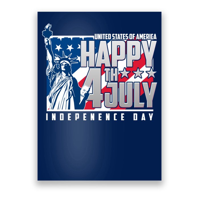 Happy Fourth of July Independence Day Statue of Liberty USA Flag Poster