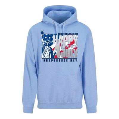 Happy Fourth of July Independence Day Statue of Liberty USA Flag Unisex Surf Hoodie