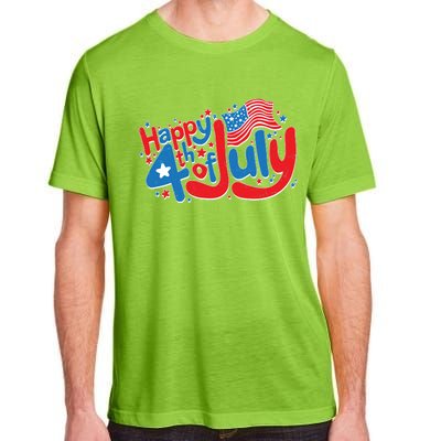 Happy Fourth Of July Red White And Blue Adult ChromaSoft Performance T-Shirt