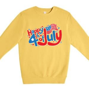 Happy Fourth Of July Red White And Blue Premium Crewneck Sweatshirt