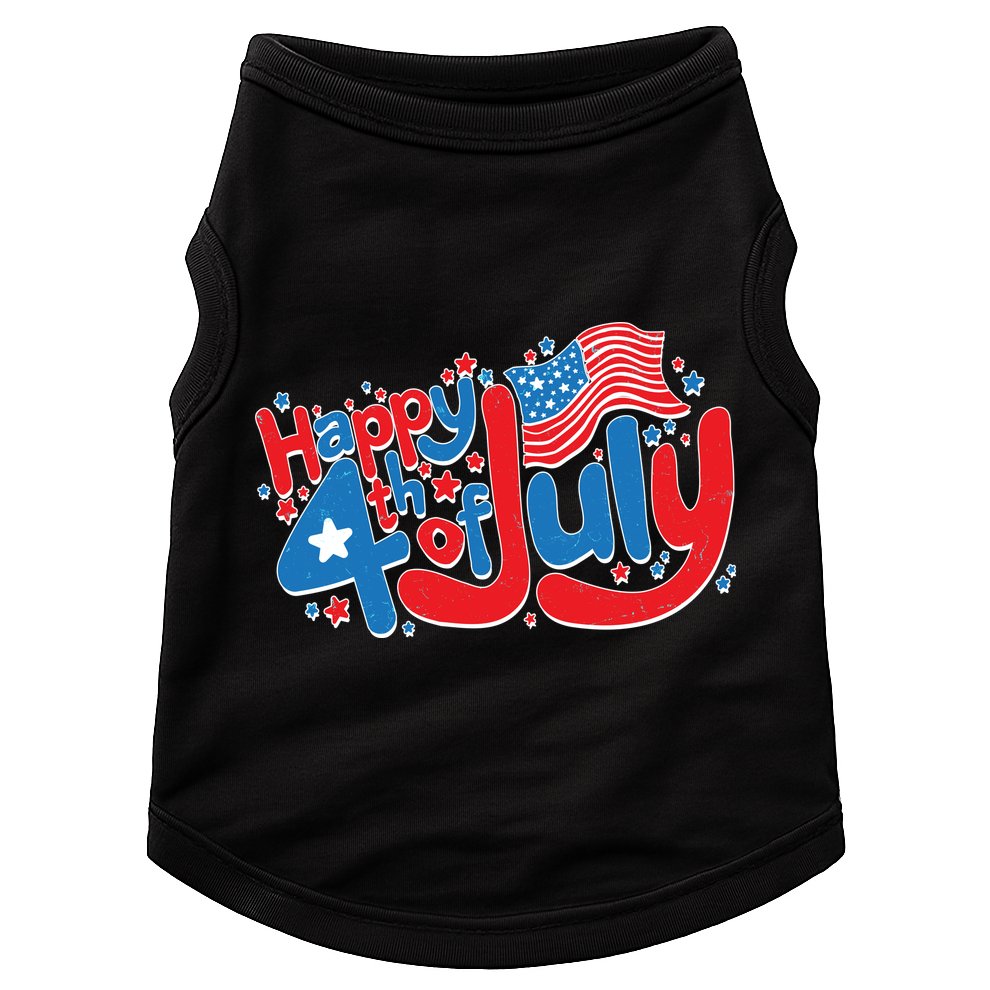 Happy Fourth Of July Red White And Blue Doggie Tank