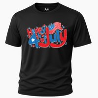 Happy Fourth Of July Red White And Blue Cooling Performance Crew T-Shirt