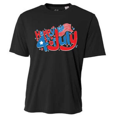 Happy Fourth Of July Red White And Blue Cooling Performance Crew T-Shirt