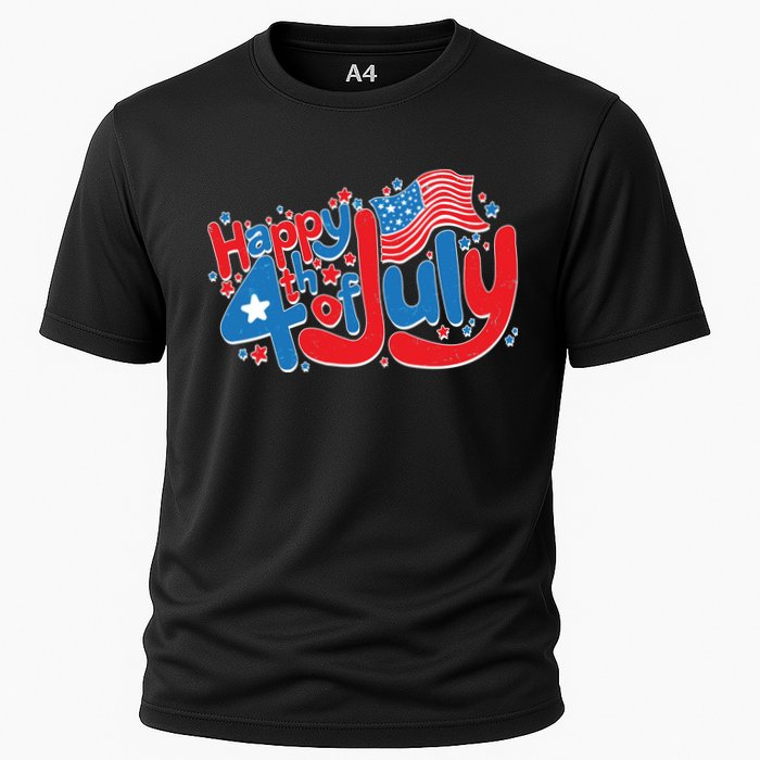 Happy Fourth Of July Red White And Blue Cooling Performance Crew T-Shirt