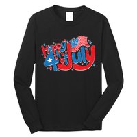 Happy Fourth Of July Red White And Blue Long Sleeve Shirt