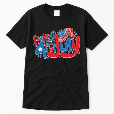 Happy Fourth Of July Red White And Blue Tall T-Shirt