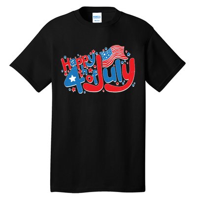 Happy Fourth Of July Red White And Blue Tall T-Shirt