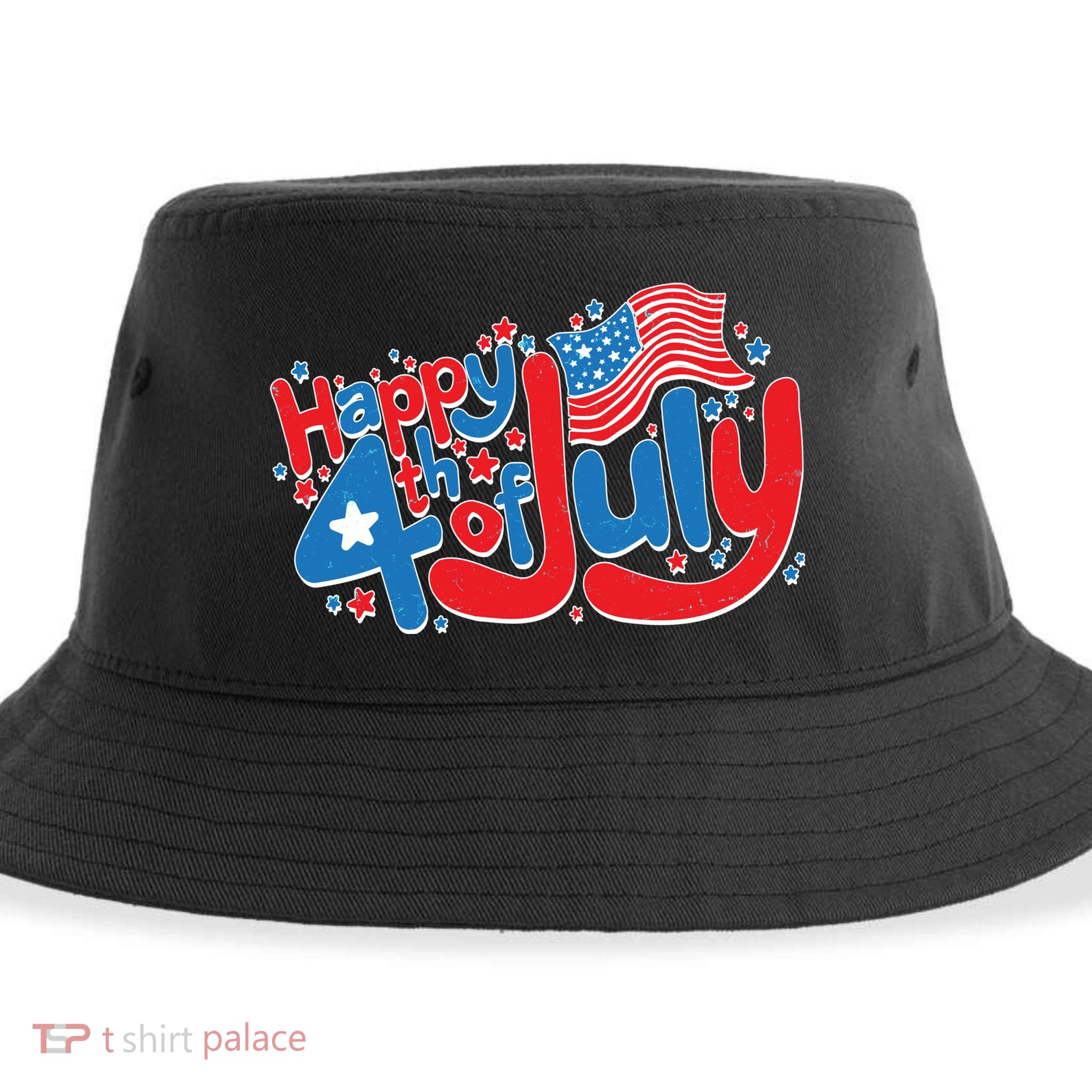 Happy Fourth Of July Red White And Blue Sustainable Bucket Hat