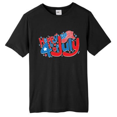 Happy Fourth Of July Red White And Blue Tall Fusion ChromaSoft Performance T-Shirt