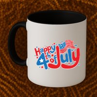 Happy Fourth Of July Red White And Blue Mug