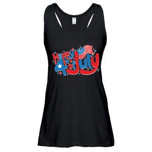 Happy Fourth Of July Red White And Blue Ladies Essential Flowy Tank