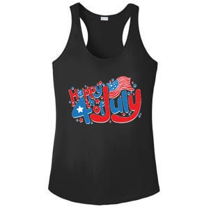 Happy Fourth Of July Red White And Blue Ladies PosiCharge Competitor Racerback Tank