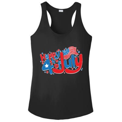 Happy Fourth Of July Red White And Blue Ladies PosiCharge Competitor Racerback Tank