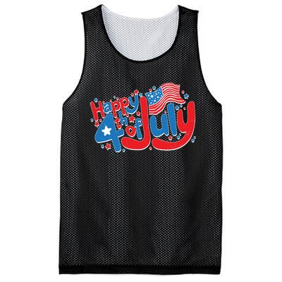 Happy Fourth Of July Red White And Blue Mesh Reversible Basketball Jersey Tank