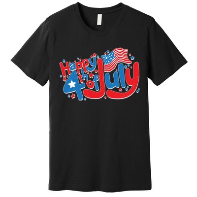 Happy Fourth Of July Red White And Blue Premium T-Shirt