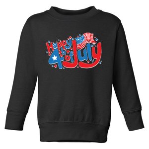 Happy Fourth Of July Red White And Blue Toddler Sweatshirt