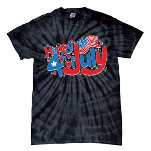 Happy Fourth Of July Red White And Blue Tie-Dye T-Shirt