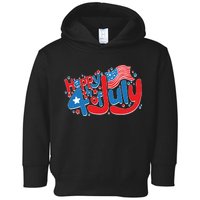 Happy Fourth Of July Red White And Blue Toddler Hoodie