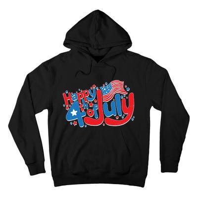 Happy Fourth Of July Red White And Blue Tall Hoodie