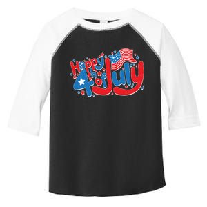 Happy Fourth Of July Red White And Blue Toddler Fine Jersey T-Shirt