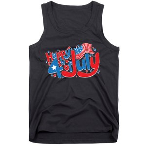 Happy Fourth Of July Red White And Blue Tank Top