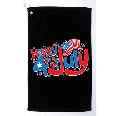 Happy Fourth Of July Red White And Blue Golf Towel