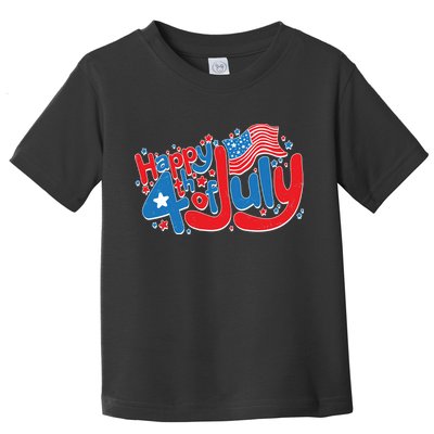 Happy Fourth Of July Red White And Blue Toddler T-Shirt