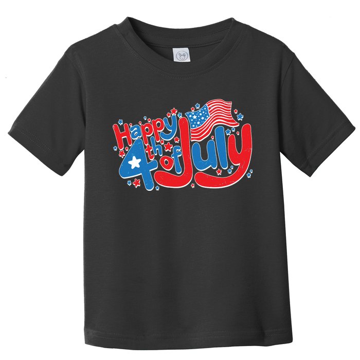 Happy Fourth Of July Red White And Blue Toddler T-Shirt