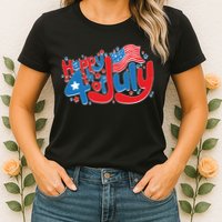 Happy Fourth Of July Red White And Blue Womens T-Shirt