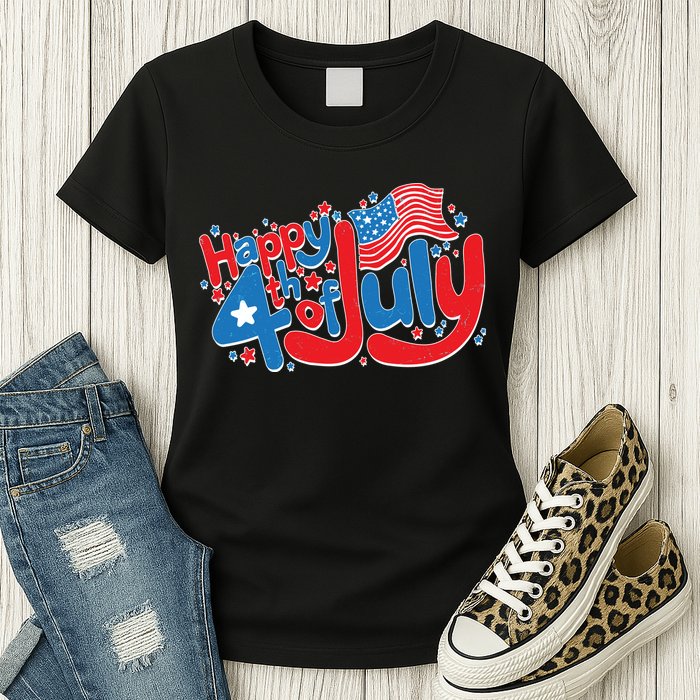 Happy Fourth Of July Red White And Blue Womens T-Shirt