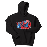 Happy Fourth Of July Red White And Blue Kids Hoodie