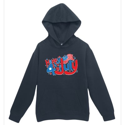 Happy Fourth Of July Red White And Blue Urban Pullover Hoodie