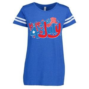 Happy Fourth Of July Red White And Blue Enza Ladies Jersey Football T-Shirt