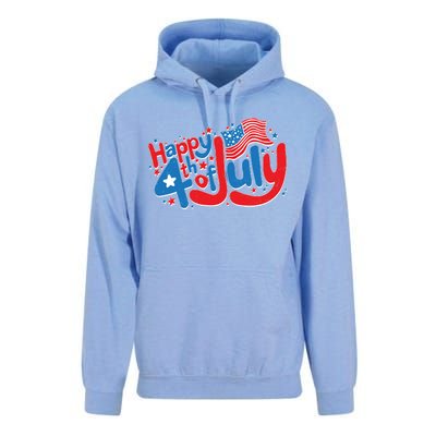 Happy Fourth Of July Red White And Blue Unisex Surf Hoodie