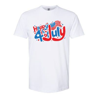 Happy Fourth Of July Red White And Blue Softstyle CVC T-Shirt