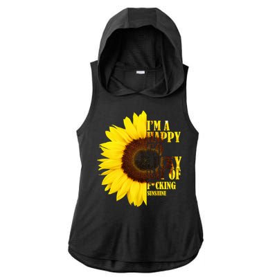 Happy Go Lucky Ray Of Sunshine Ladies PosiCharge Tri-Blend Wicking Draft Hoodie Tank