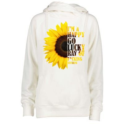 Happy Go Lucky Ray Of Sunshine Womens Funnel Neck Pullover Hood