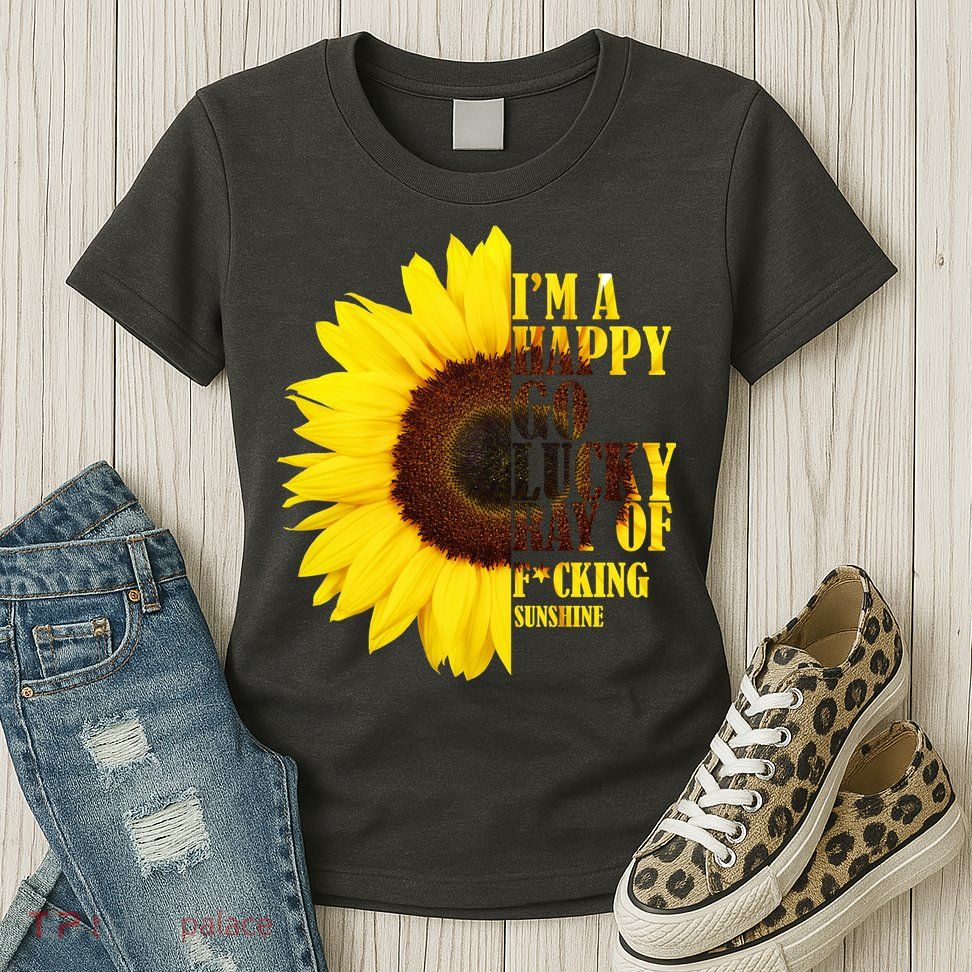 Happy Go Lucky Ray Of Sunshine Womens T-Shirt