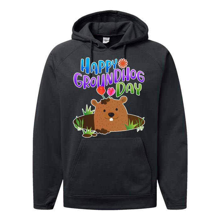 Happy Groundhog Day Performance Fleece Hoodie